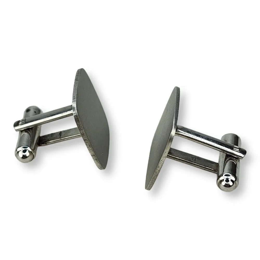 Vintage Sterling‎ Silver 925 Vanguard Square Matte Finish Cuff Links
